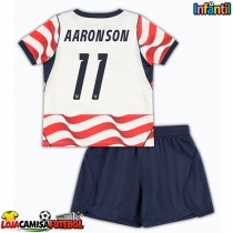 Camisa de Futebol Estados Unidos Brenden Aaronson #11 Equipamento Principal Infantil Mundo 2026 Manga Curta (+ Calças curtas)